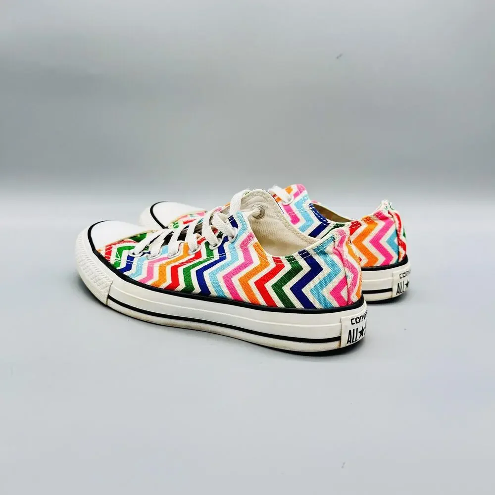 Converse Shoes Womens 7 Multicolor Chevron Chuck Taylor All Star 2 Sneakers